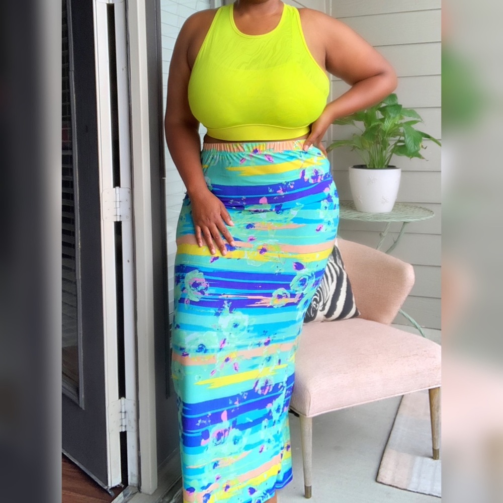 REBDOLLS sheer swim cover skirt